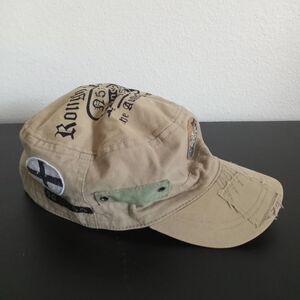 Bay Sapkaci Trucker Cap Rough Denim Military Style Khaki Cotton Hat 57cm GUC